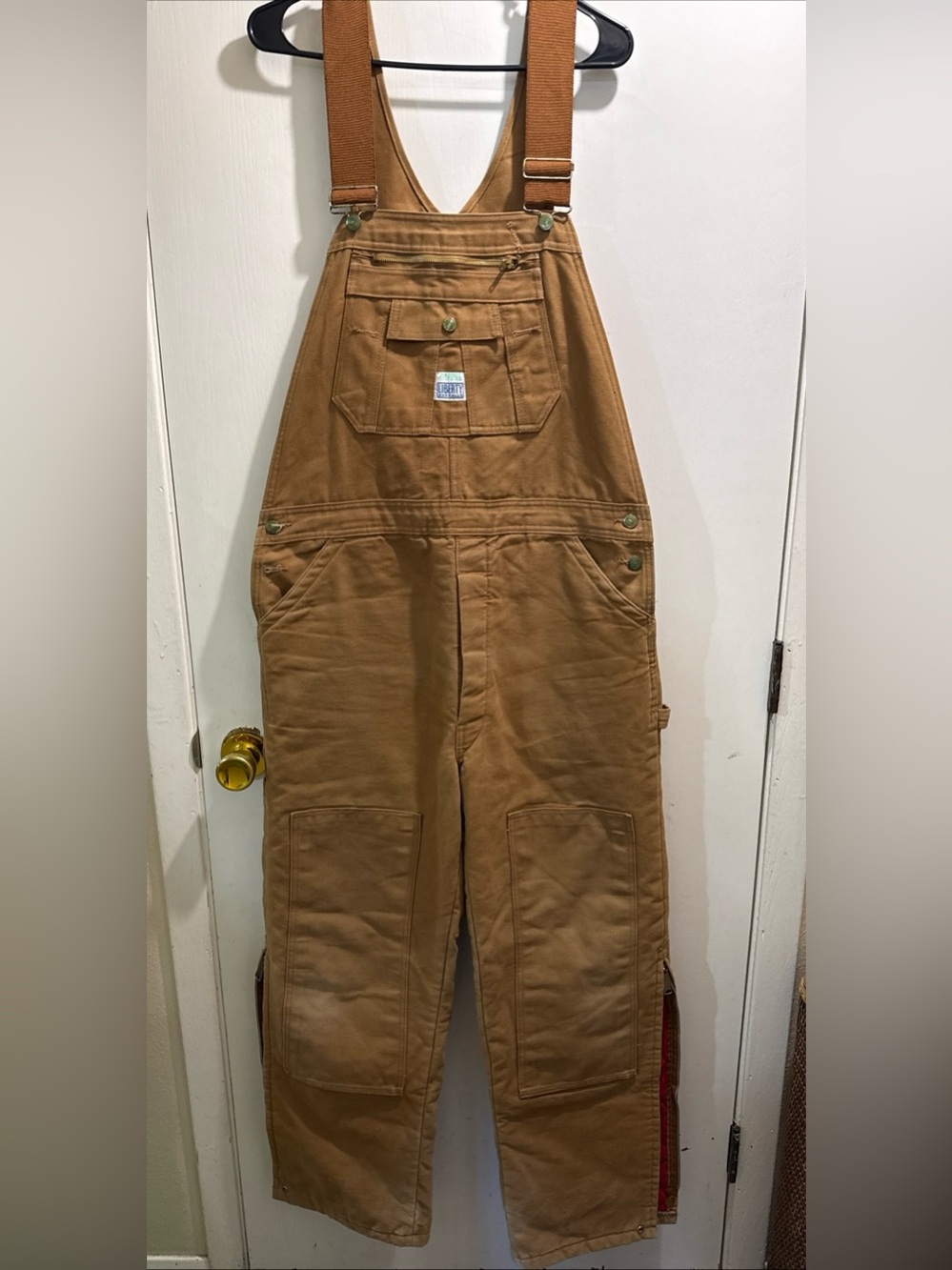 liberty Brown Workwear Bib Overalls with Front Patch Pocket quilted reinforced